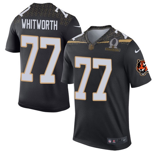 Men's Elite Andrew Whitworth Nike Jersey Black - #77 Team Irvin 2016 Pro Bowl NFL Cincinnati Bengals